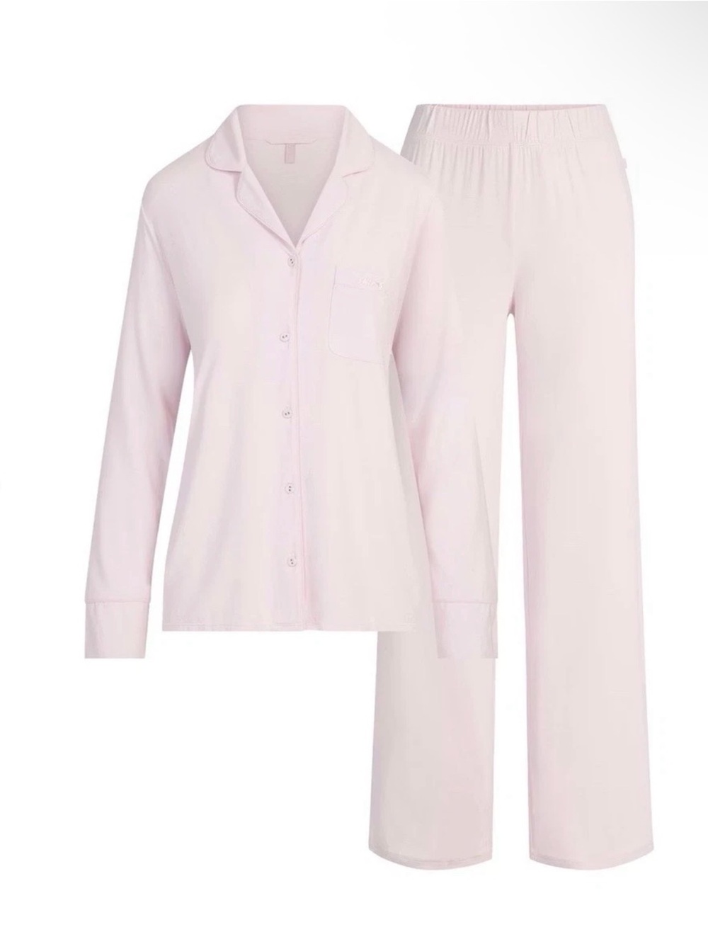 SKIMS Bloom Pink Classic Button-Front Pajama Set